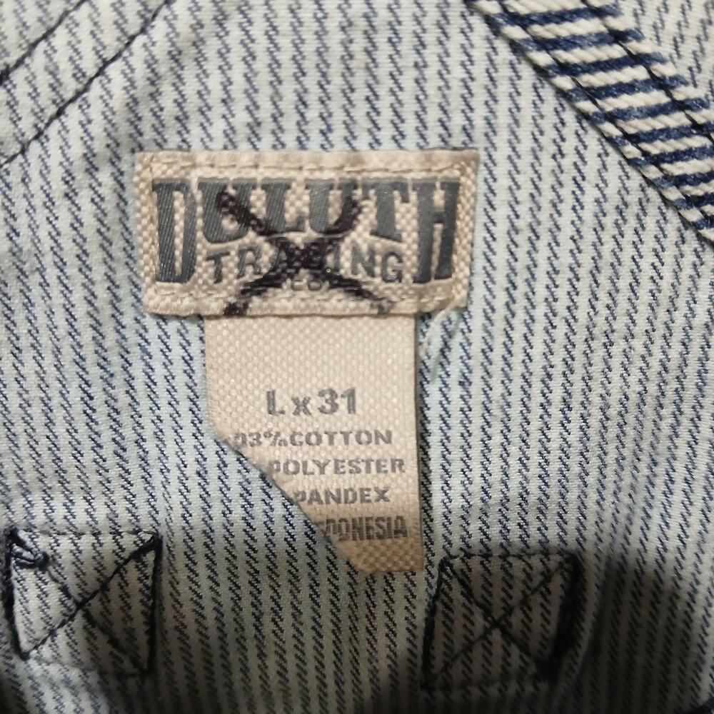 Duluth Rootstock Gardening Overalls Womens Large 31 NWT Striped Utility Workwear - Picture 5 of 13